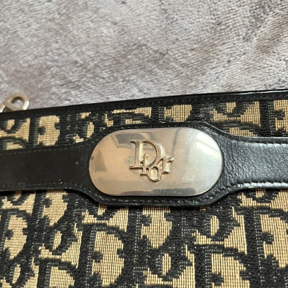 Christian Dior Vintage Trotter Logo Black Leather Shoulder Bag Purse - Picture 7 of 16